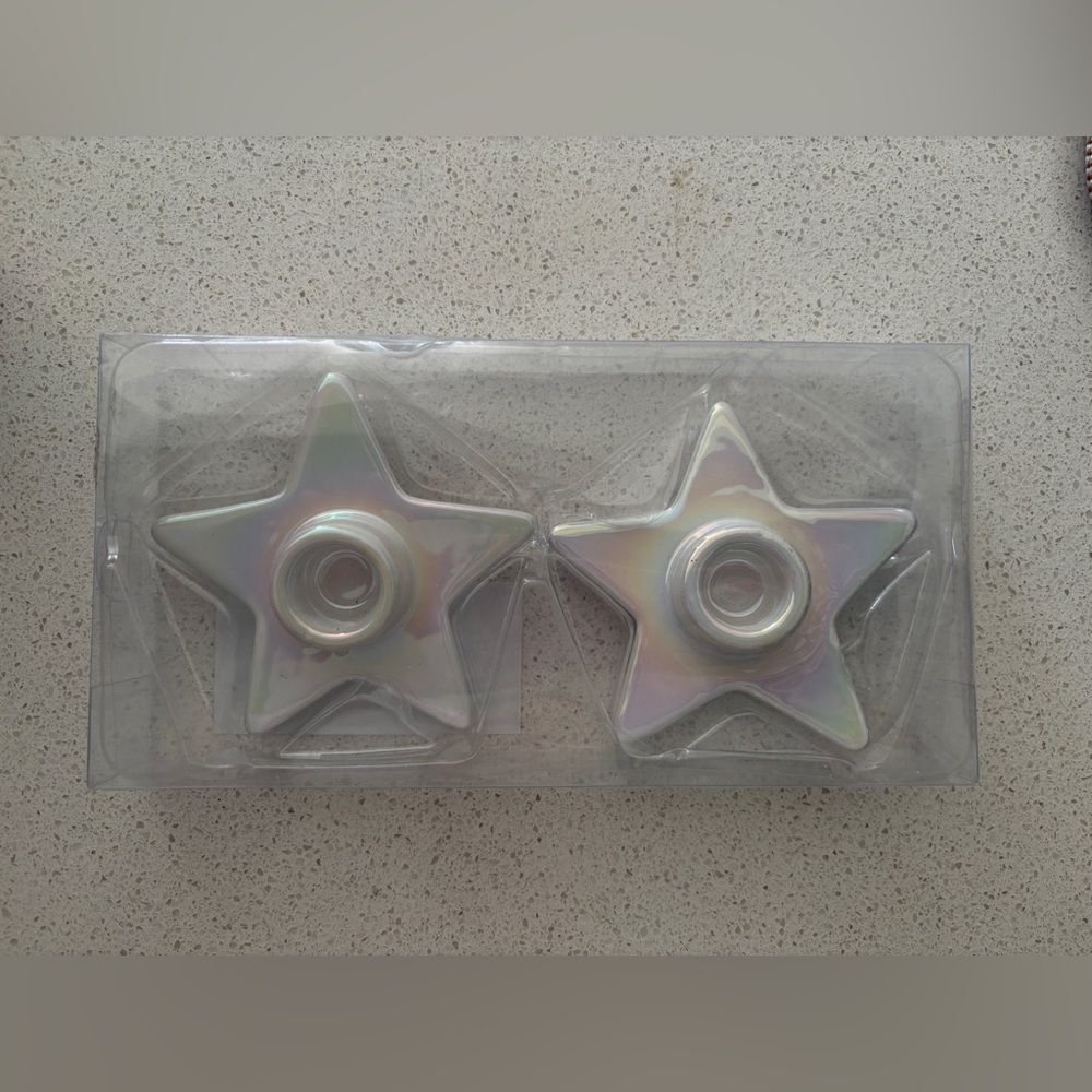 Star Shaped Taper Candle Holders Ceramic B4*